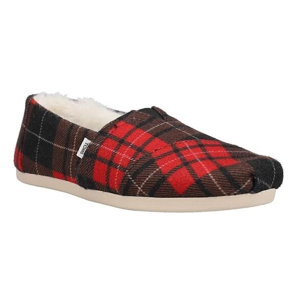 TOMS Womens Alpargata Cozy Slip On Flats Casual - Multi | Red - Size 8 - Picture 1 of 6